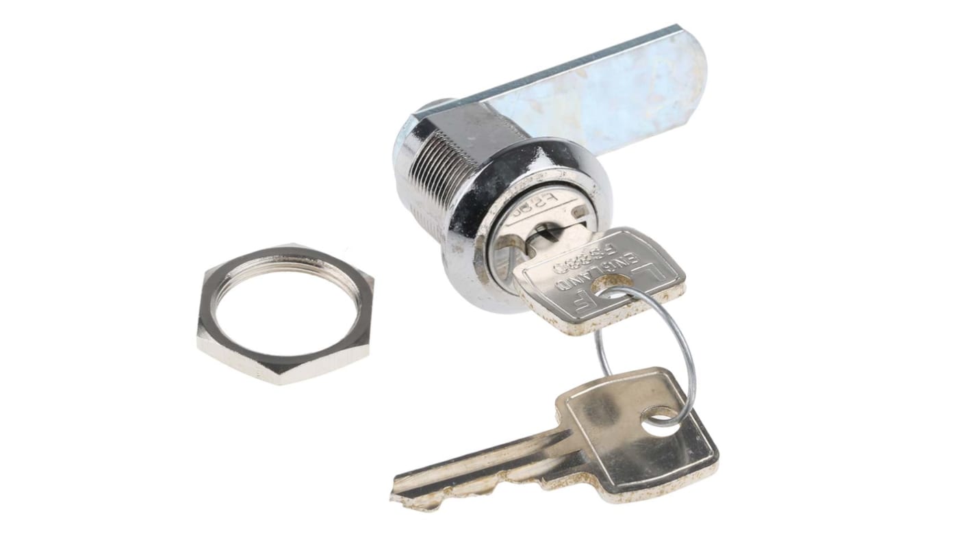 Euro-Locks a Lowe & Fletcher group Company Camlock, 20mm Panel-to-Tongue, 19.1 x 16.6mm Cutout, Key Unlock