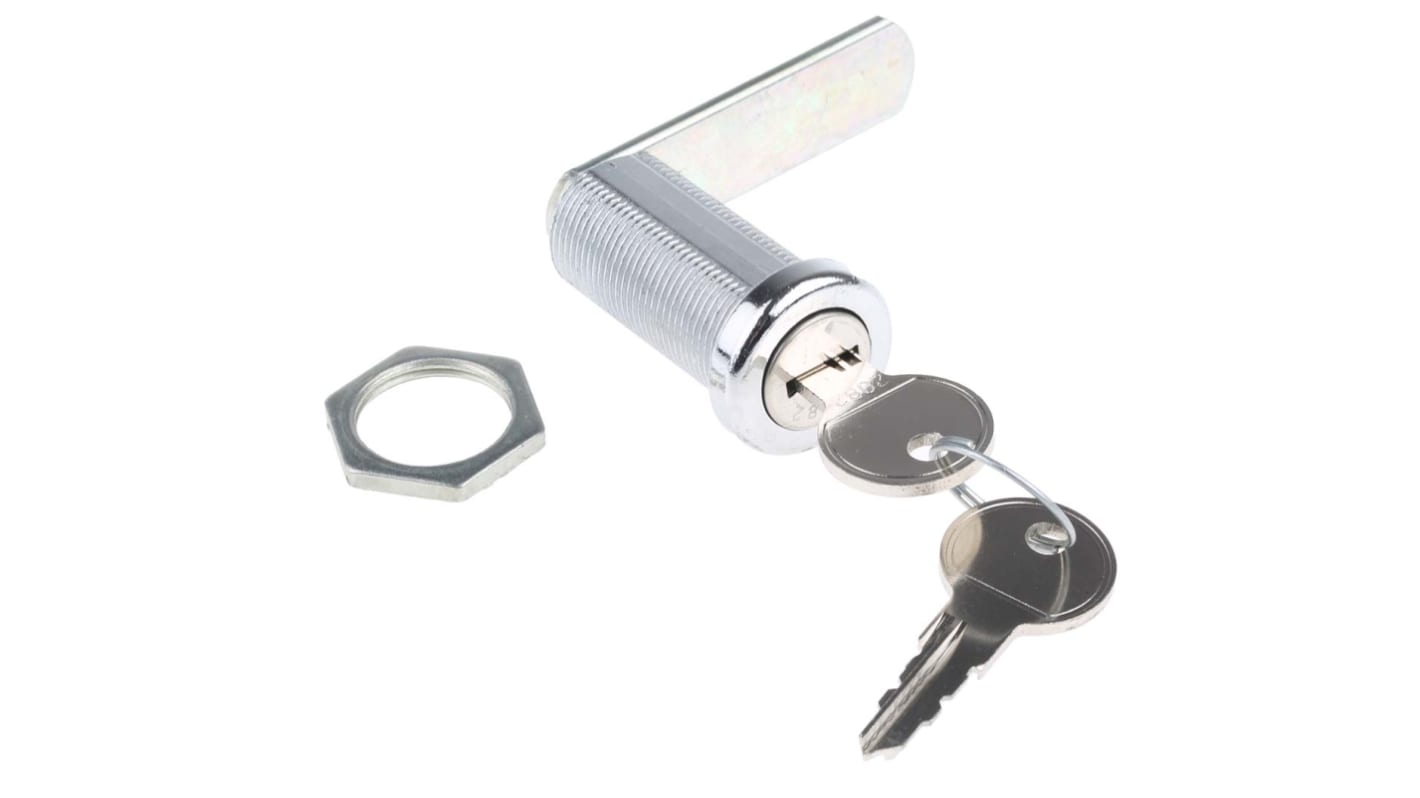 Euro-Locks a Lowe & Fletcher group Company Camlock, 37.7mm Panel-to-Tongue, 20.1 x 17.6mm Cutout, Key Unlock