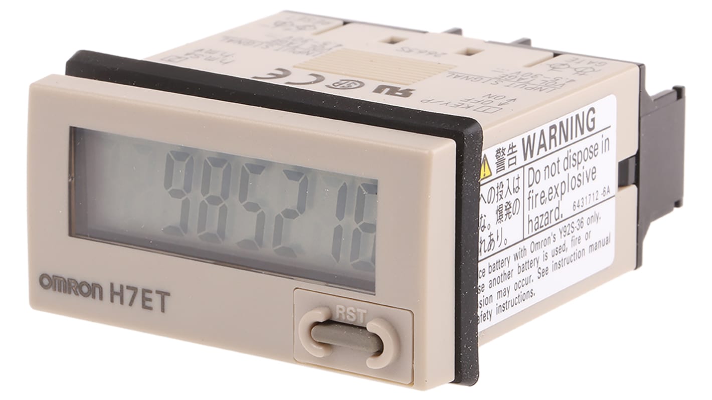 Omron Hours Run Meter, 7 digits , LCD, Screw Connection, 4.5 → 30 V dc