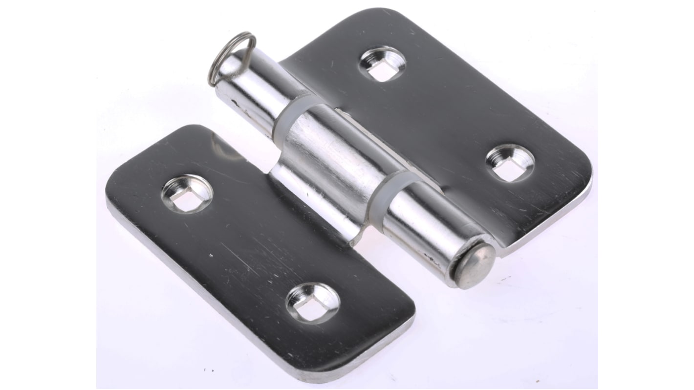 RS PRO Stainless Steel Butt Hinge, Screw Fixing, 82mm x 92mm x 3mm