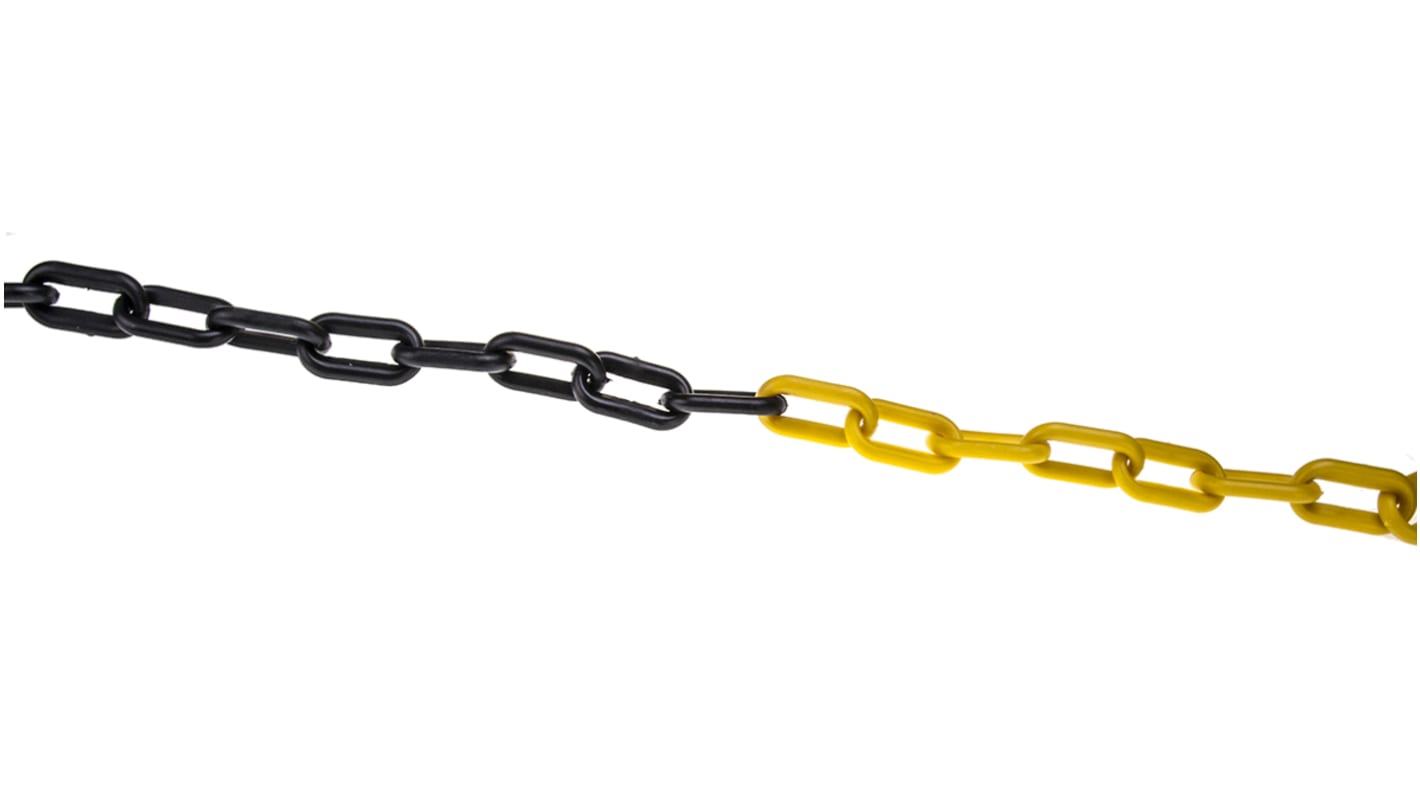 JSP Black & Yellow Polyethylene Chain Barrier, 25m
