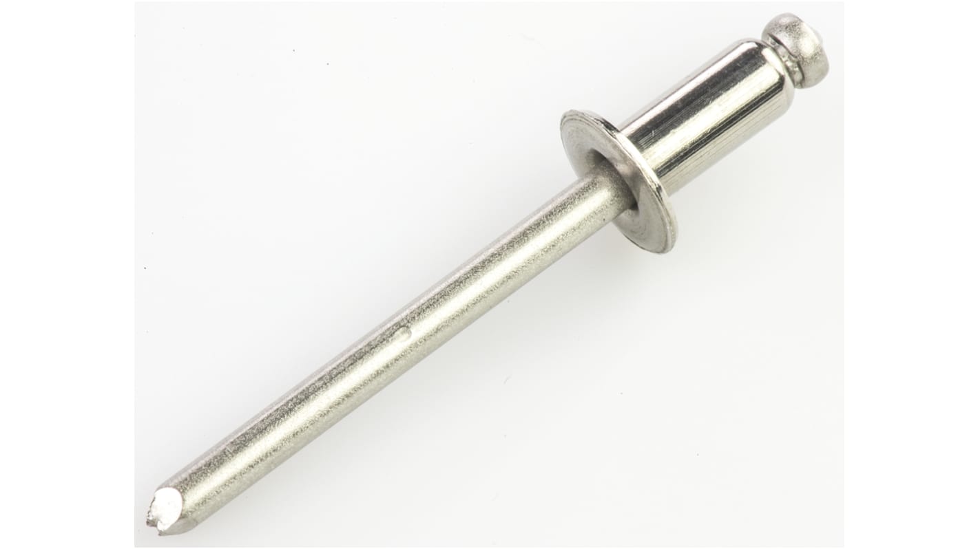 POP Φ4.8mm 不锈钢抽芯铆钉, 10.8mm长, 可插入3.2mm材料