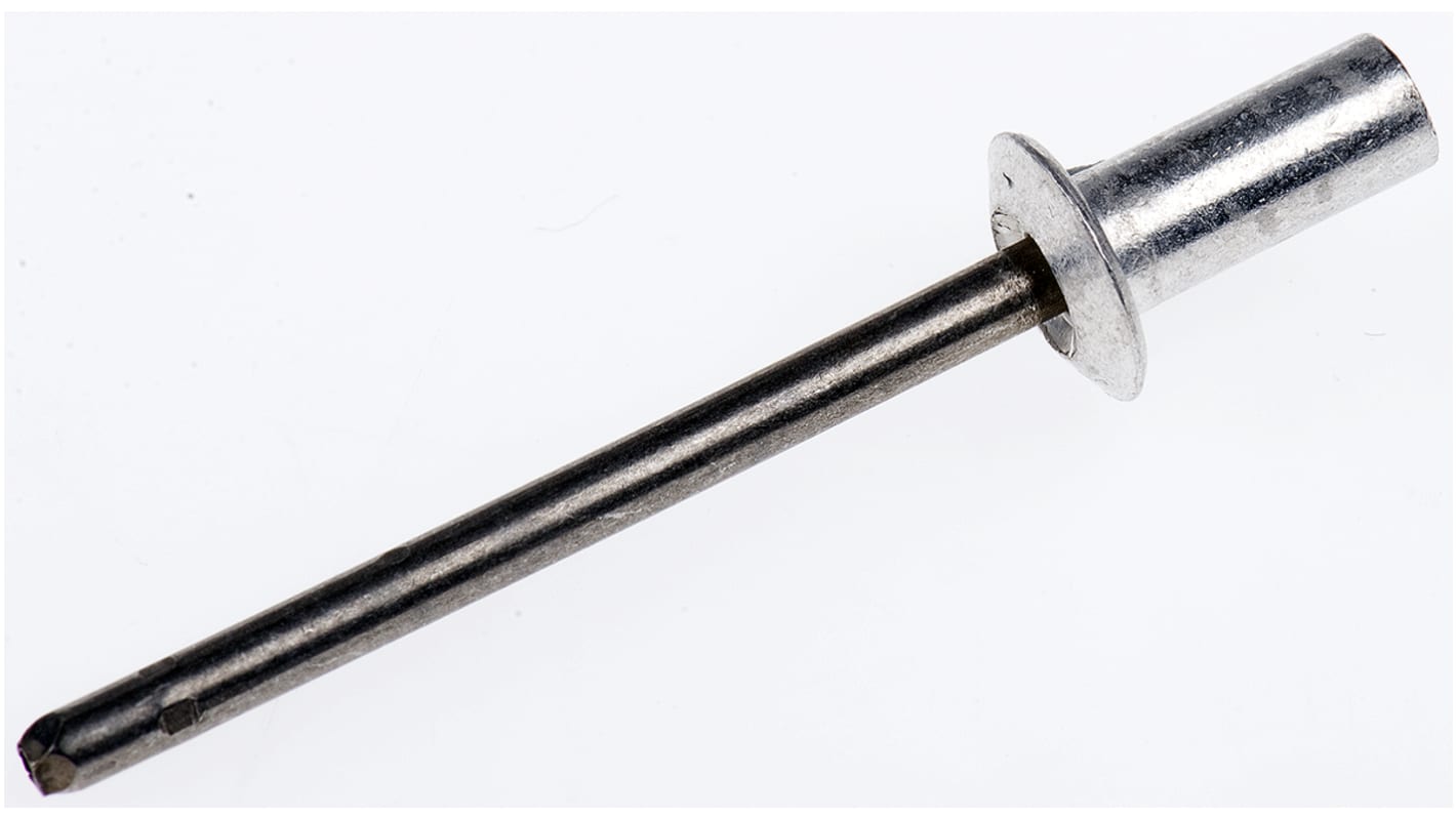 POP Φ4mm 铝抽芯铆钉, 9.5mm长, 可插入3.2mm材料