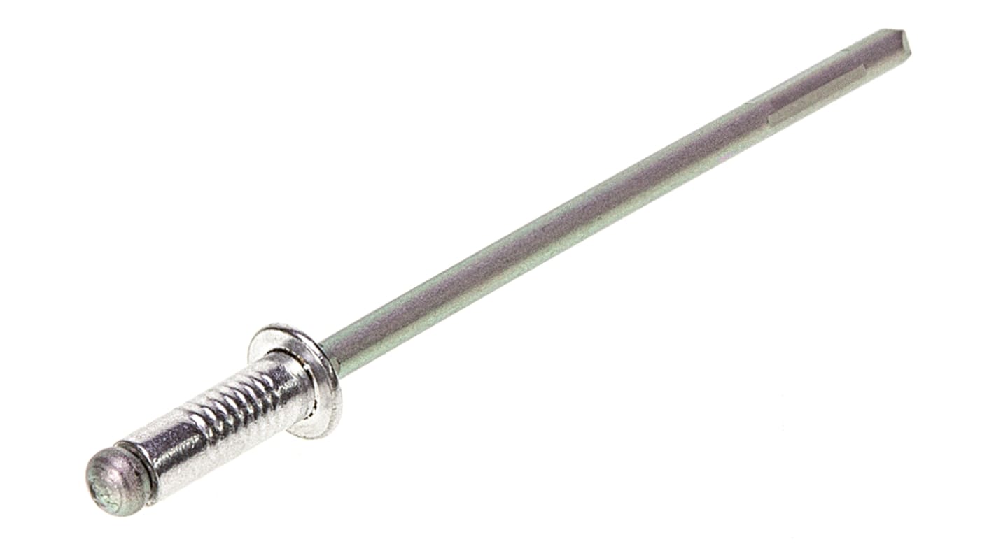 POP Φ2.4mm 铝抽芯铆钉, 7.3mm长, 可插入3.2mm材料