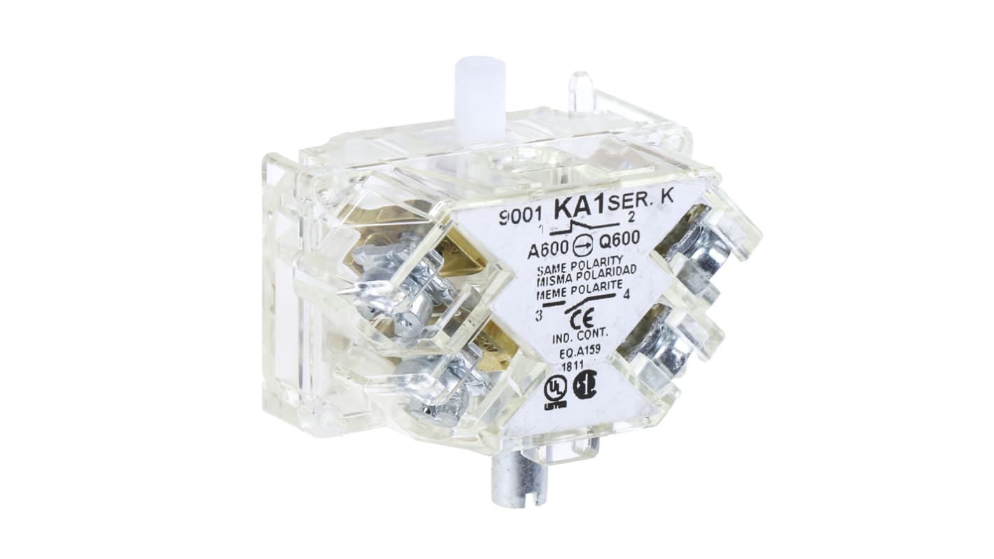 Schneider Electric Harmony 9001K Series Contact Block, 250V, 1CO