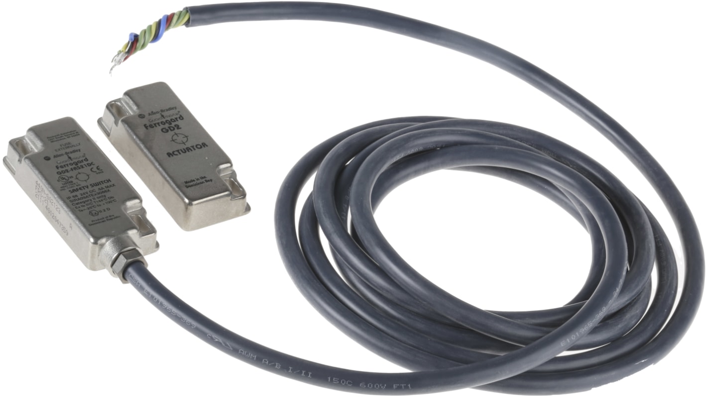 Allen Bradley Guardmaster 非接触式安全开关, 磁性执行器, 2常闭安全触点, 3m 电缆连接, IP68, 440N系列