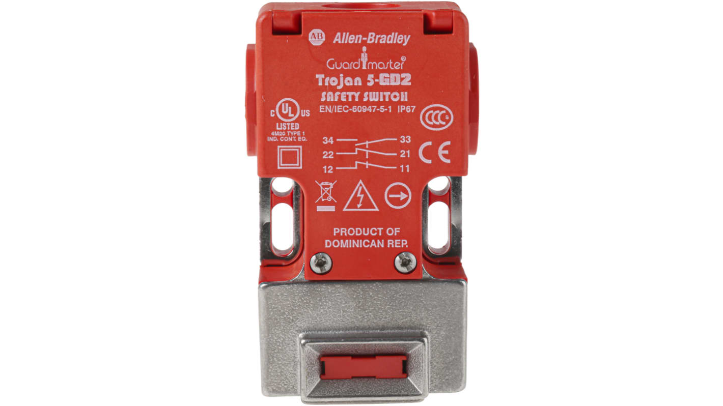Allen Bradley Guardmaster 安全门开关, 联锁键控锁, 2常闭/1常开, 最大直流24V, 最大交流240V, 最大6A, M20接口, IP67, 440K系列