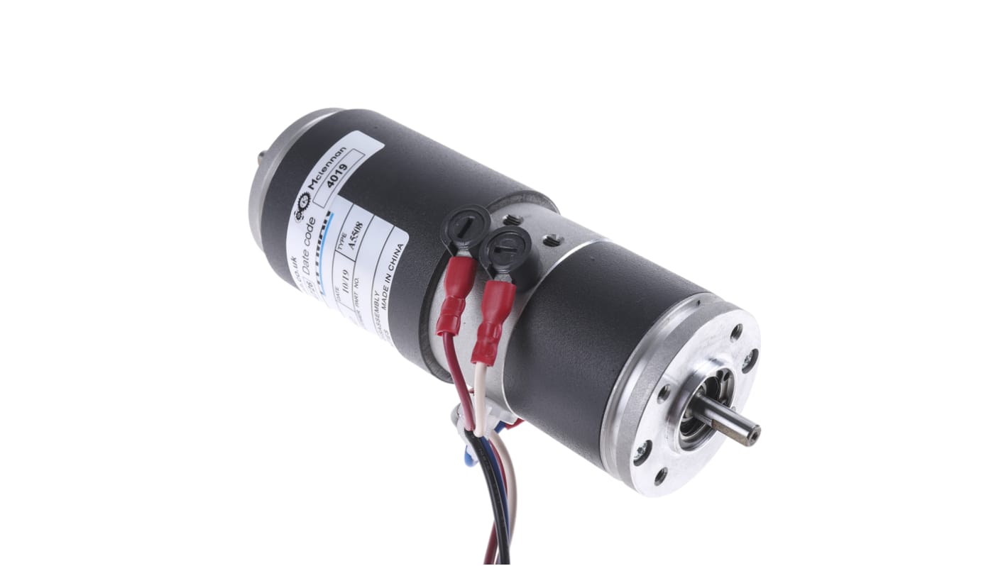 McLennan Servo Supplies Servomotor, 1,05 Nm, 24 V, 3200 U/min, 60 W, 20Ncm, 6mm, B. 52.5mm, L. 142mm