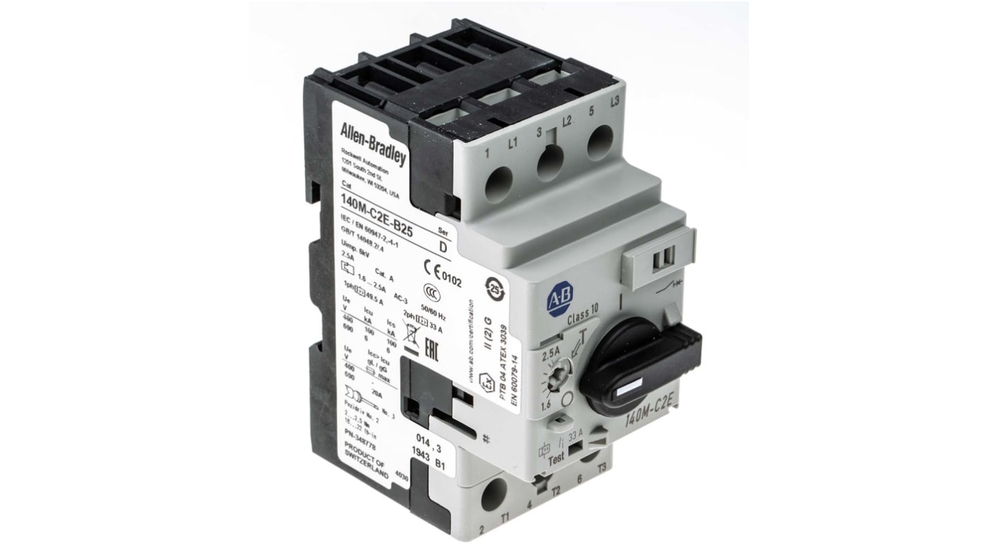 Allen Bradley 1.6 → 2.5 A 140M Motor Protection Circuit Breaker, 480 V