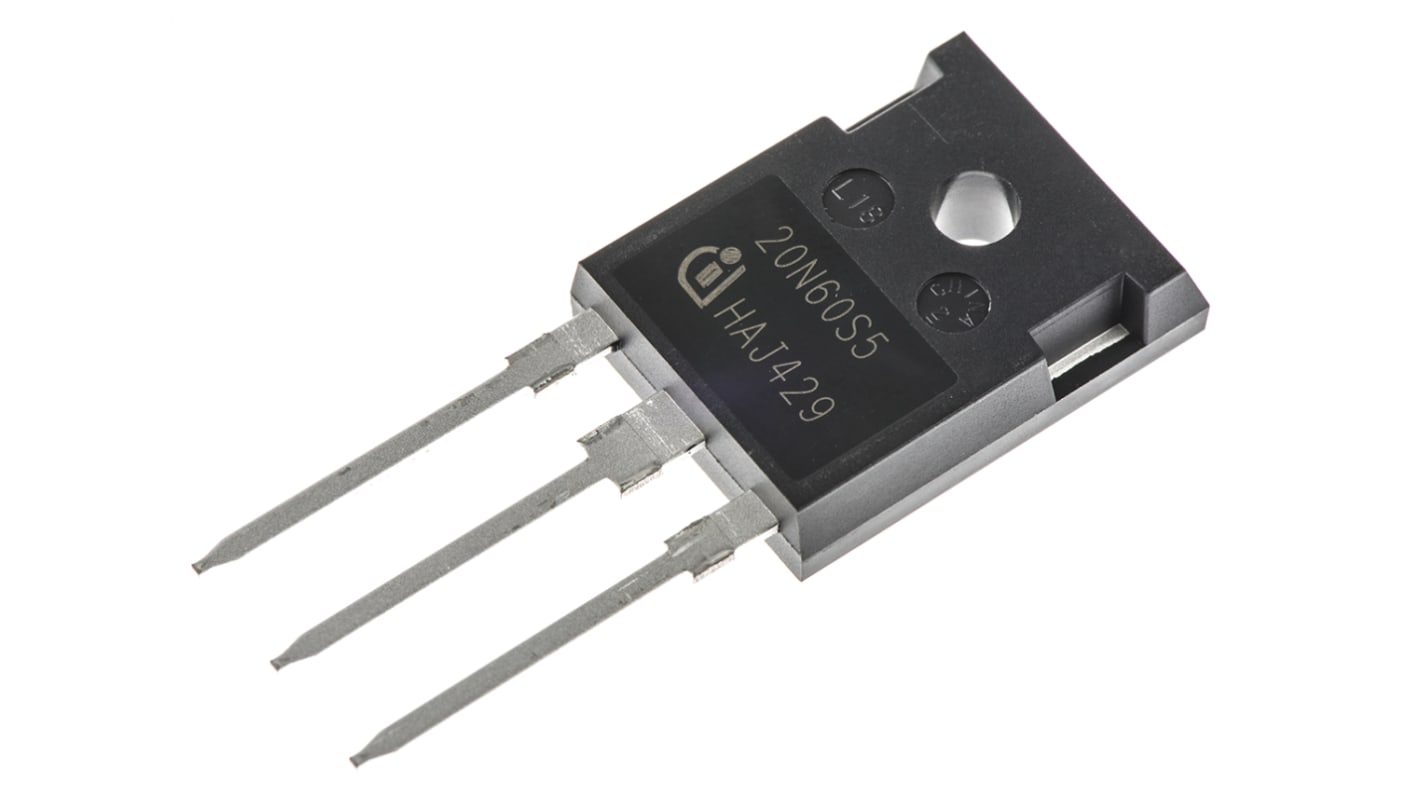 MOSFET Infineon, canale N, 190 mΩ, 20 A, TO-247, Su foro