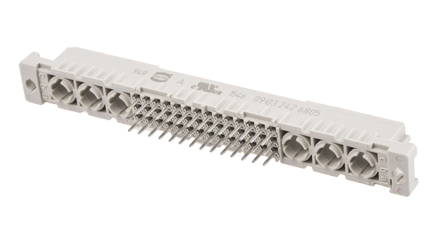 Connettore DIN 41612 HARTING Femmina, Ad angolo diritto, 42 + 6 vie, terminazione a saldare