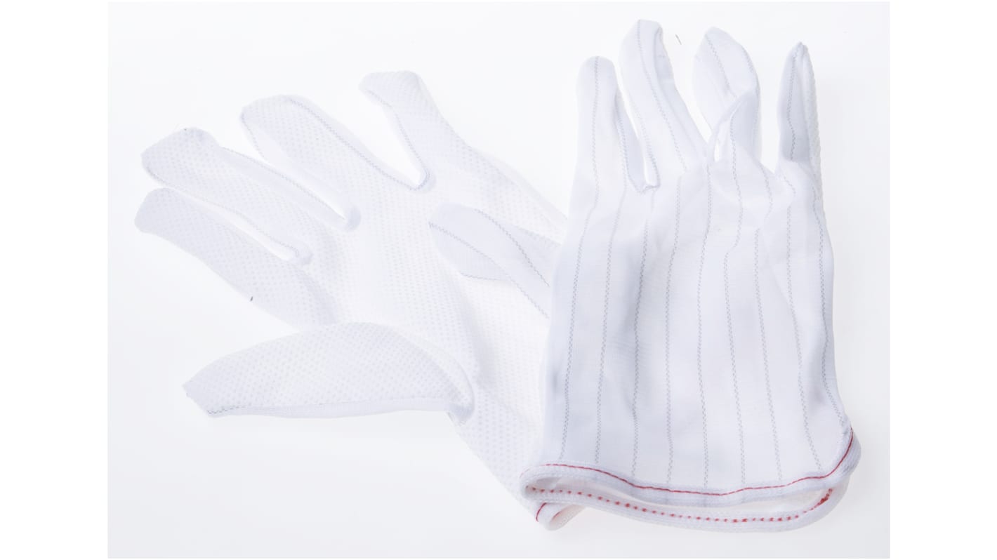 RS PRO White Polyethylene Anti-Static Anti-Static Gloves, Size 10, XL, No Coating