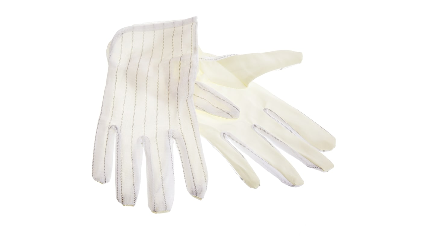 RS PRO Antistatische Handschuhe, Größe 8, M, Anti-Static, Polyethylen Weiß 1Paar Stk.