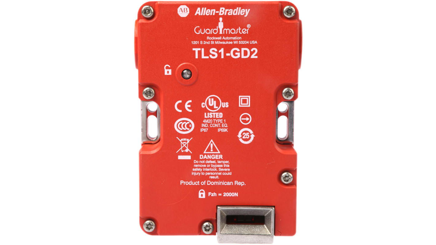 Allen Bradley Guardmaster 电磁安全门开关, 电动解锁, 110V 交流电源, 塑料外壳, IP66, IP67, IP69K, 440G-T系列, 440G-T27124