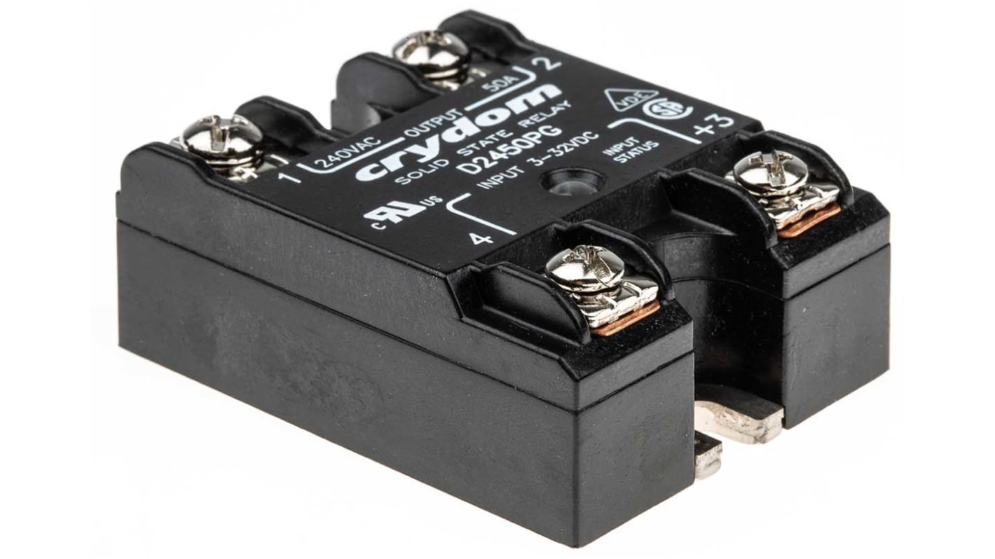 Sensata Crydom 1 Series Solid State Relay, 50 A Load, Panel Mount, 280 V rms Load, 32 V Control