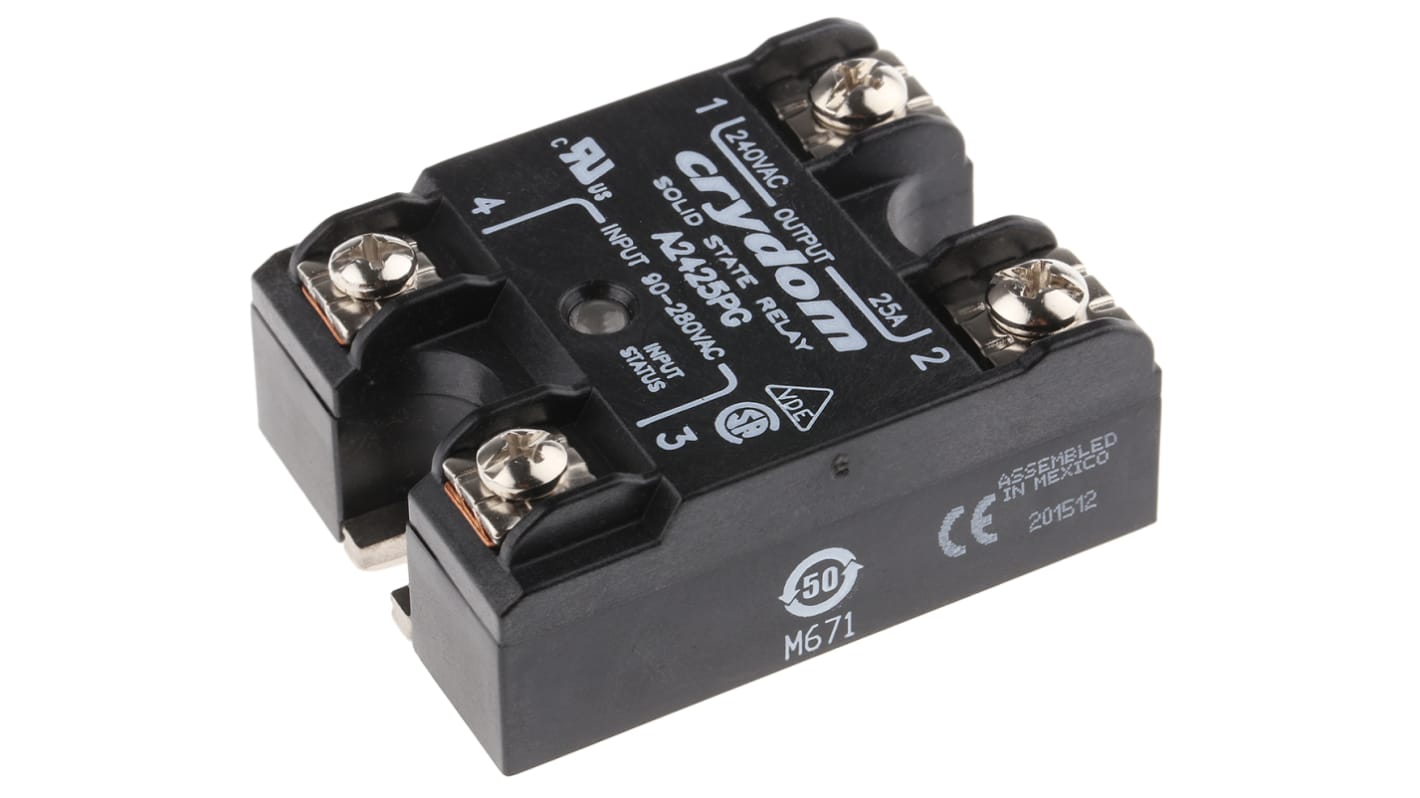 Sensata Crydom Series 1 Series Solid State Relay, 25 A Load, Panel Mount, 280 V rms Load, 280 V Control