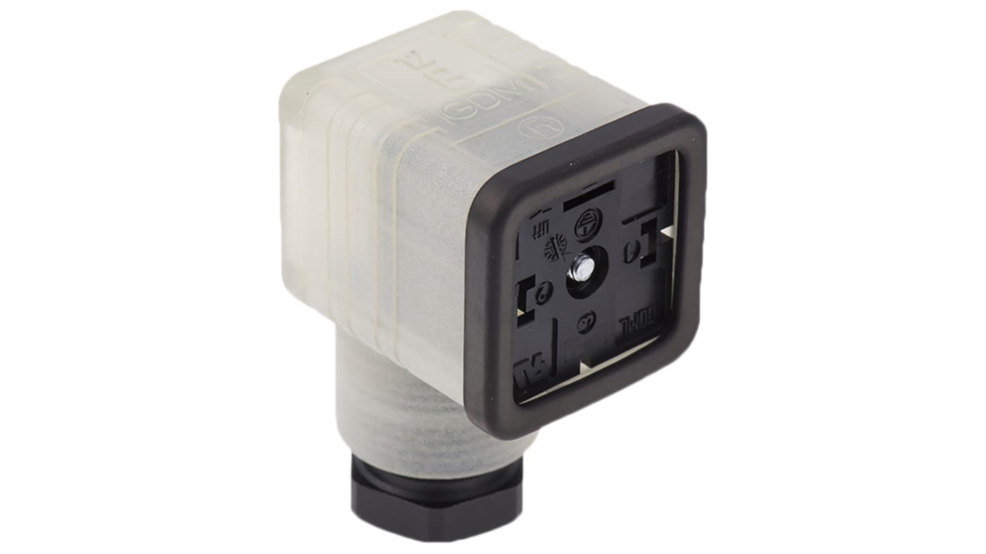 Connecteur pour électrovanne, Femelle, 2P+E, Ecrou central 8A, 120 V c.a./c.c., série GDML, PG11, IP65