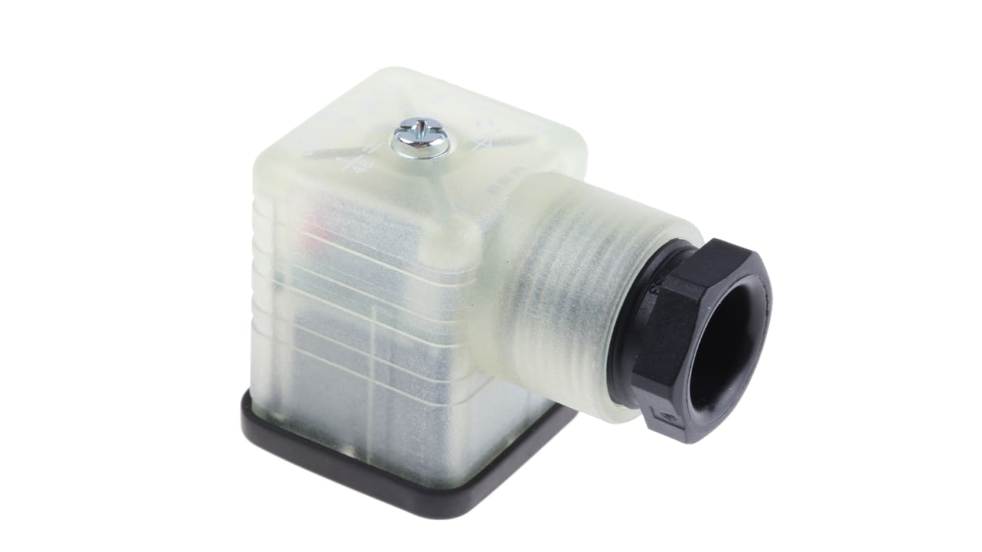 Hirschmann GDML 2P+E DIN 43650 A, Female Solenoid Valve Connector with Indicator Light, 48 V ac/dc Voltage