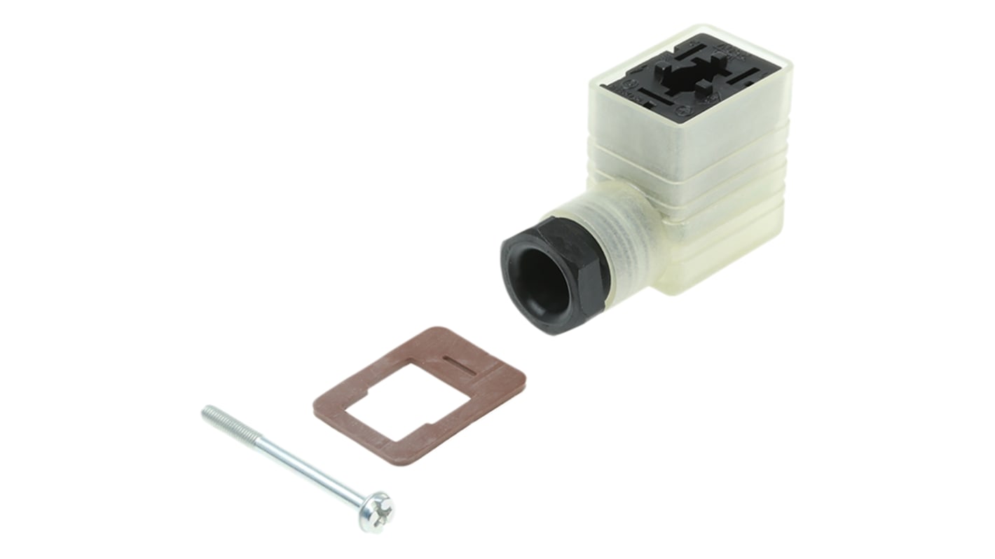 Hirschmann GML 2P+E DIN 43650 B, Female Solenoid Valve Connector with Indicator Light, 250 V ac/dc Voltage