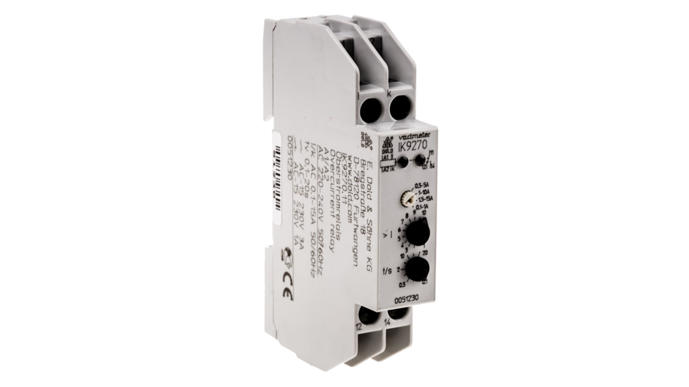 Dold Current Monitoring Relay, 1 Phase, SPDT, DIN Rail