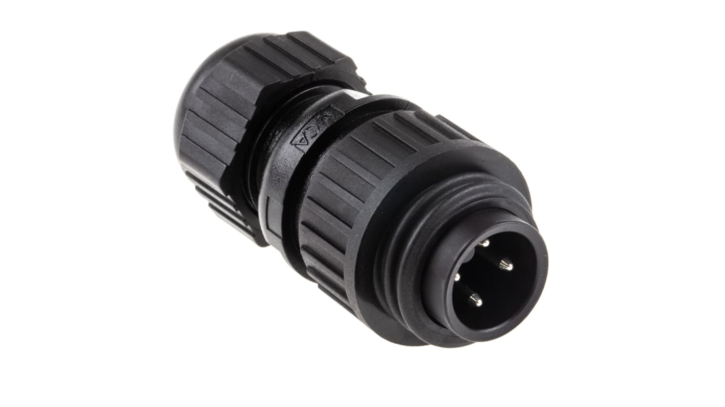 Hirschmann Circular Connector, 3 + PE Contacts, Cable Mount, M22 Connector, Plug, Male, IP67, CA Series