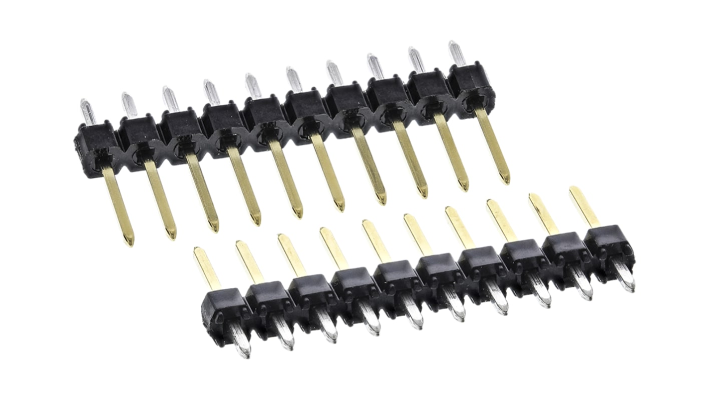 Molex ストレート ピンヘッダ 10極 2.54mm 1列, スルーホール実装