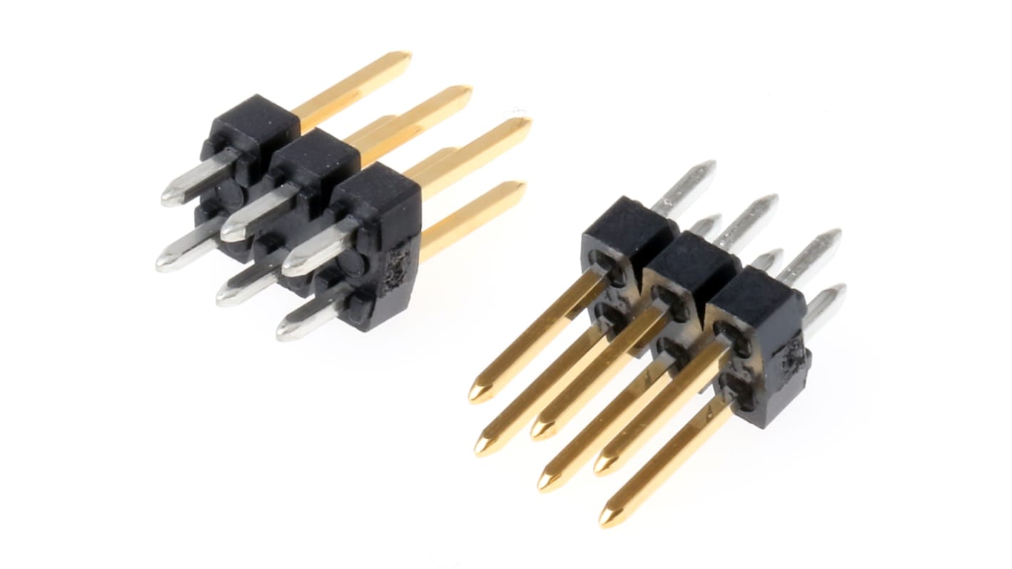 Molex 6p双排排针 直向线对板连接器, 2.54mm间距, 3.0A, 350.0 V, THT安装, C-Grid III系列