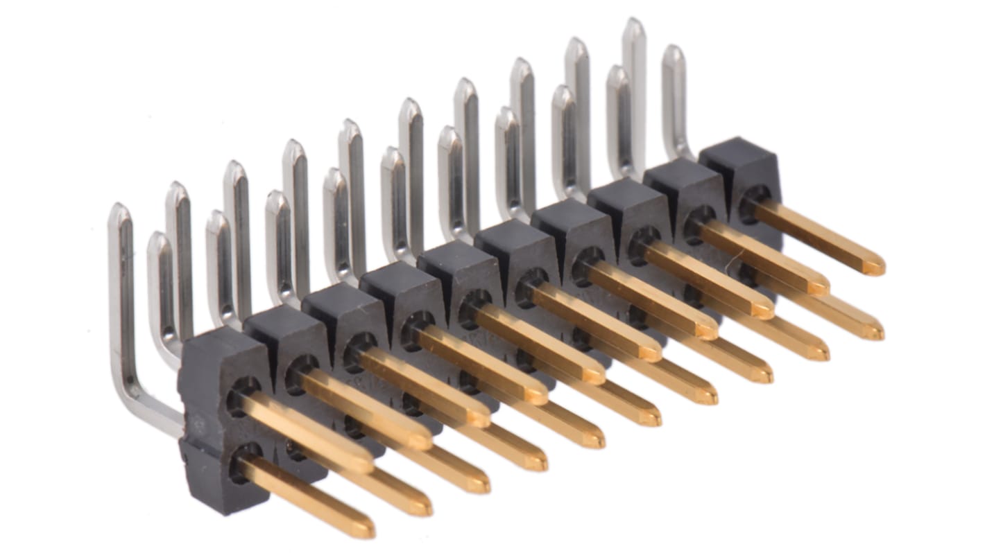 Molex C-Grid III Series Right Angle Through Hole Pin Header, 20 Contact(s), 2.54mm Pitch, 2 Row(s), Unshrouded