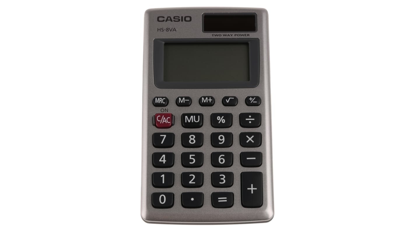 Casio HS-8VA Battery & Solar Powered Pocket Calculator