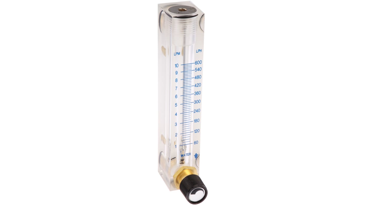 Key Instruments FR4500 Series Variable Area Flow Meter for Liquid, 0.8 L/min Min, 9 L/min Max