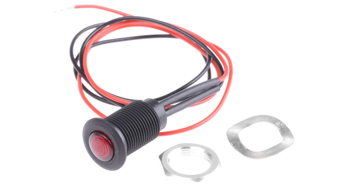 Oxley パイロットランプ, 赤, 実装ホールサイズ:10.2mm, OXL/CLH/100/FL30/AL