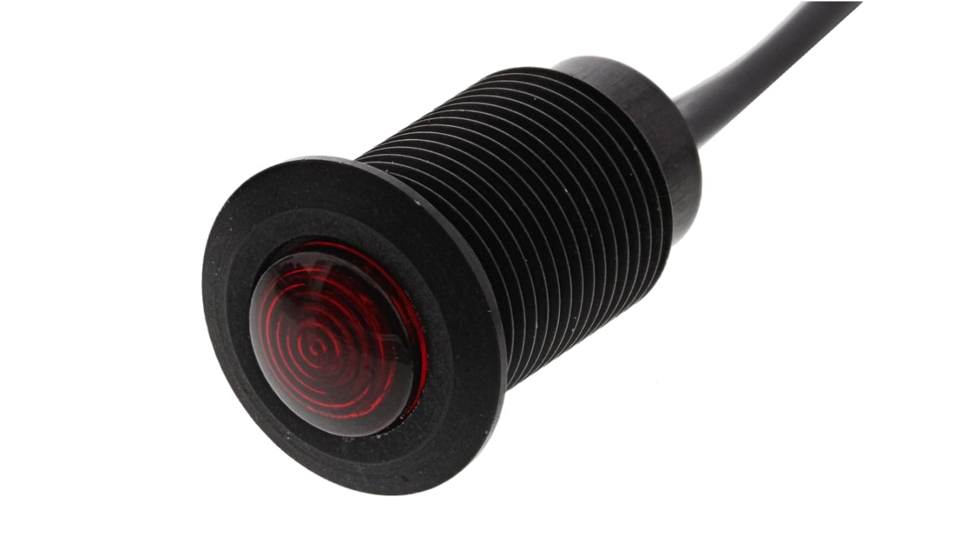 Oxley Red Panel Mount Indicator, 12V ac, 10.2mm Mounting Hole Size, Lead Wires Termination, IP66