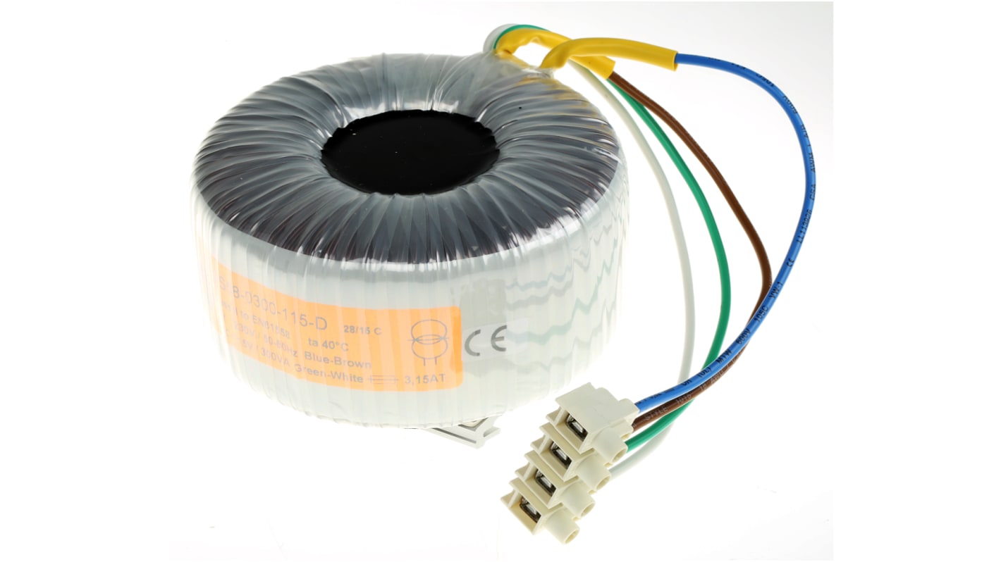 Nuvotem Talema 230V ac, 115V ac Toroidal Transformer, 300VA 1 Output