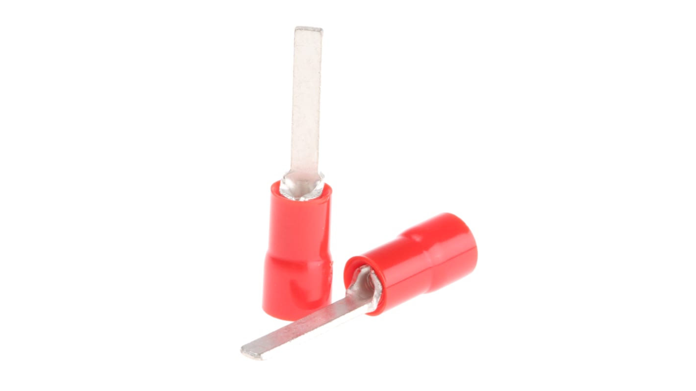 Cembre 片型端子公插, 线规0.25mm²至1.5mm², 插片2.3mm宽x13.2mm长, 红色, PVC绝缘