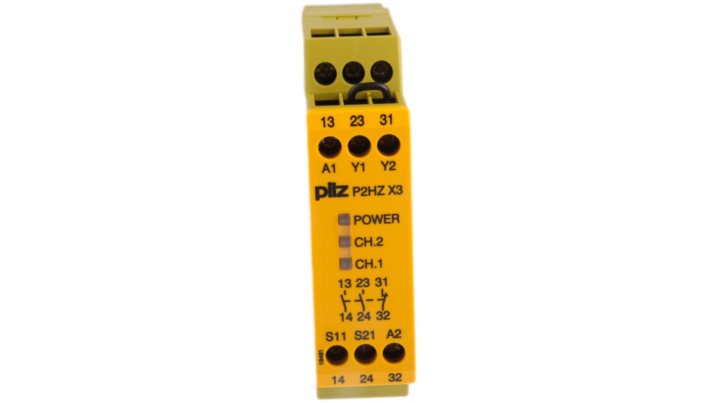 Pilz Dual-Channel Two Hand Control Safety Relay, 24V dc, 2 Safety Contacts