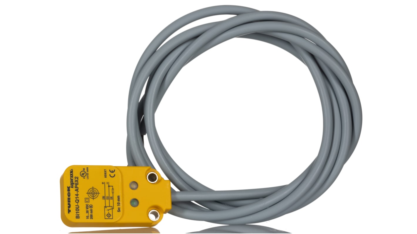 Turck Inductive Block Proximity Sensor, 10 mm Detection, PNP NO, 10 → 30 V dc