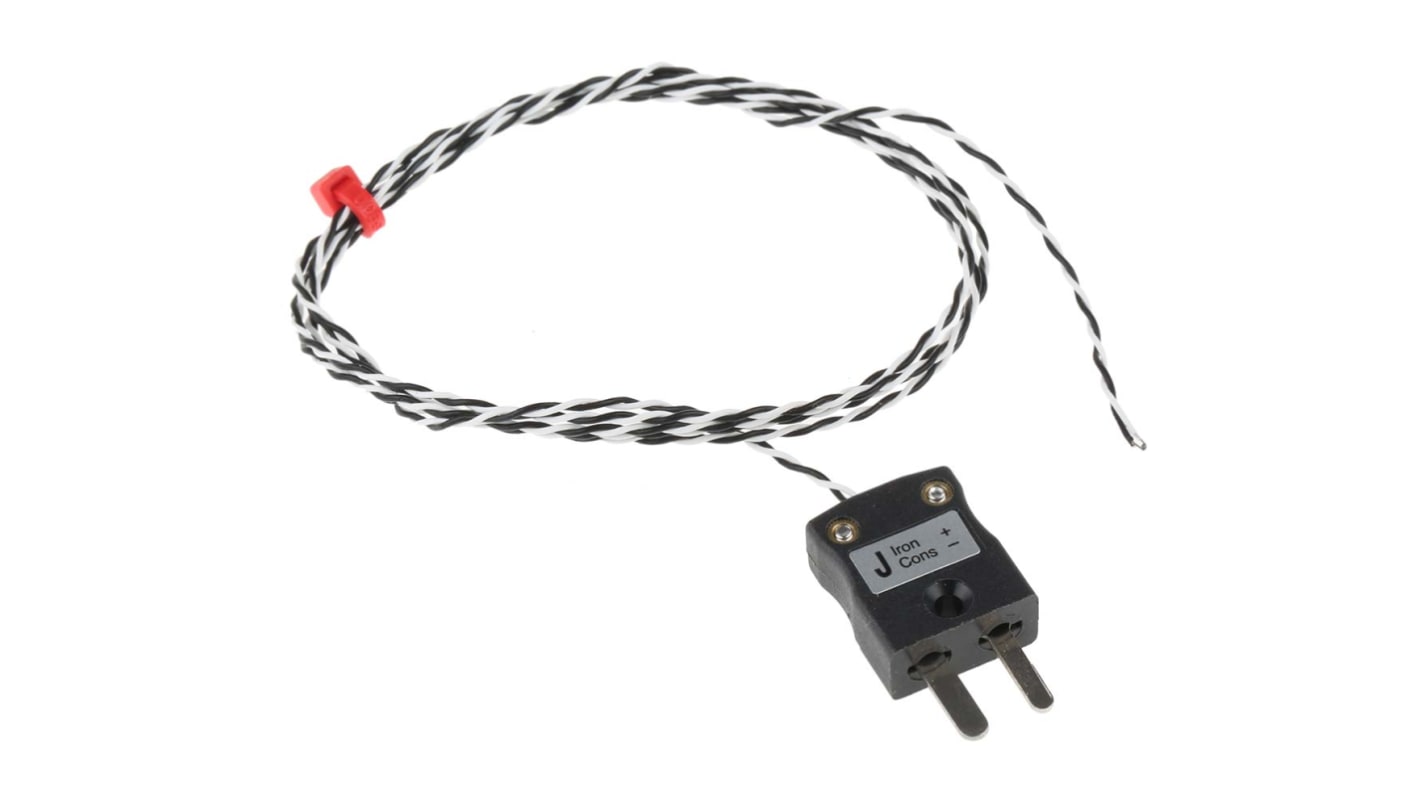 RS PRO Type J Thermocouple 1m Length, 1/0.2mm Diameter → +250°C