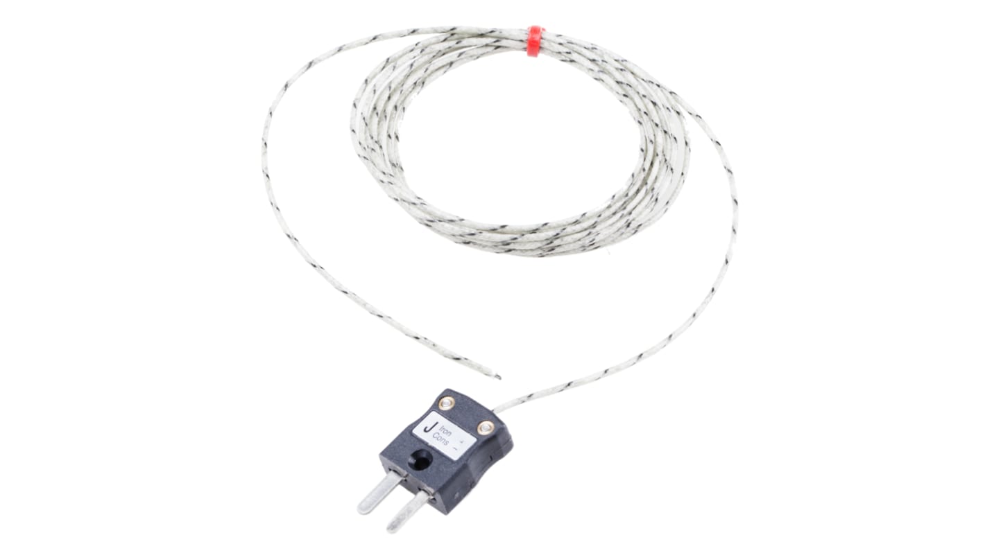 RS PRO Type J Thermocouple 2m Length, 1/0.3mm Diameter → +350°C