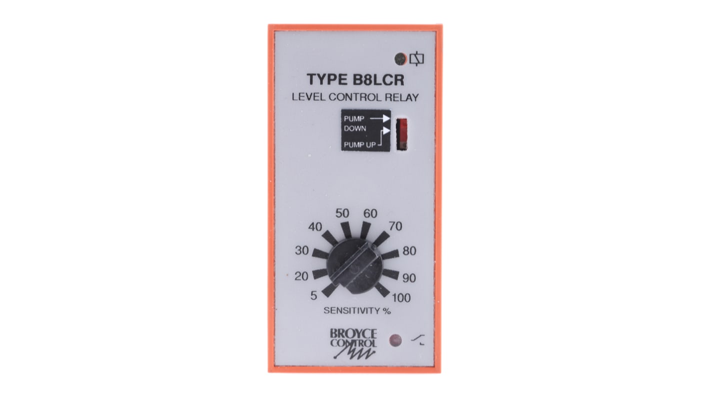 Controlador de nivel Broyce Control, 110 Vac, 1 entrada, montaje en carril DIN