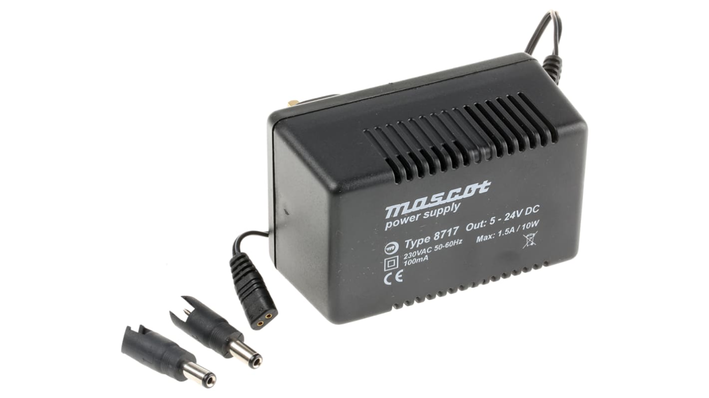 Mascot 10W Plug In Power Supply 24V dc Output, 400 → 1500mA Output