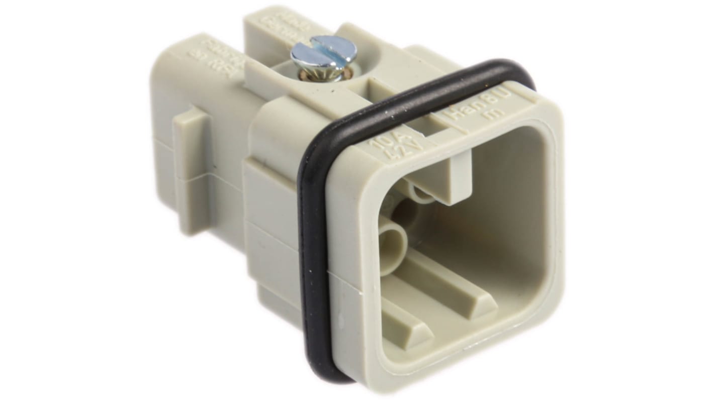 HARTING Heavy Duty Power Connector Insert, 10A, Male, Han D Series, 8 Contacts