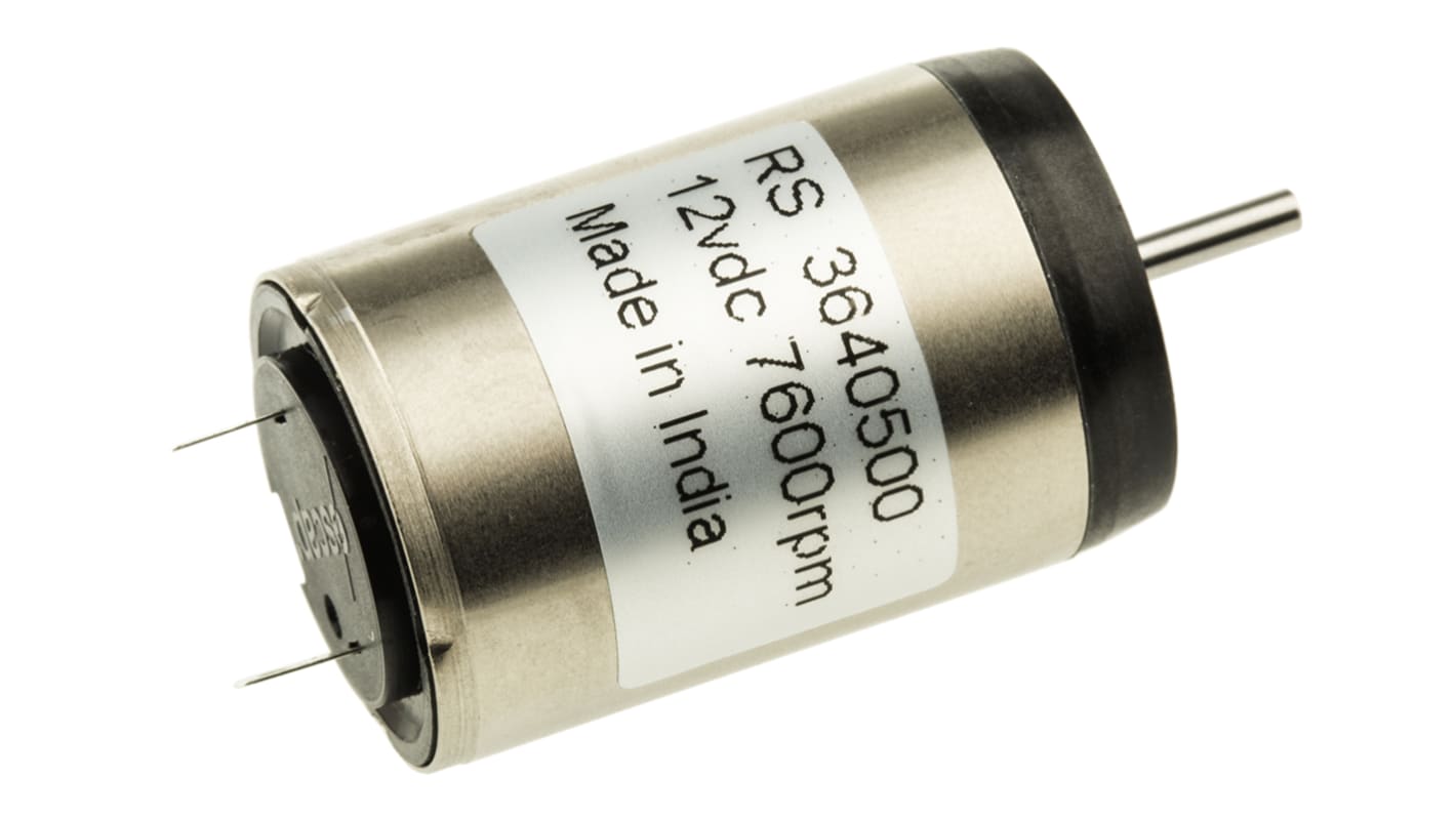 Portescap Brushed DC Motor, 4.5 W, 12 V dc, 8.48 mNm, 7600 rpm, 2mm Shaft Diameter