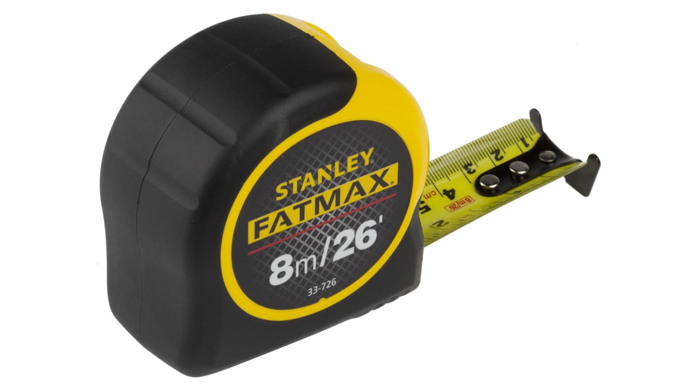 Stanley Båndmål, L: 8m, B: 32 mm, Britisk, Metrisk, RSCAL kalibreret