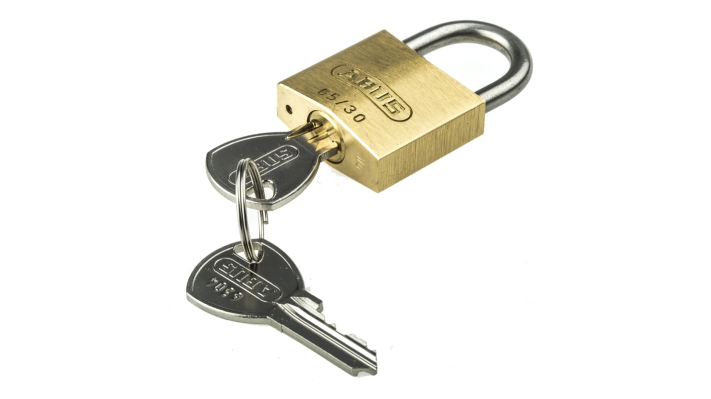 ABUS Key Weatherproof Brass, Stainless Steel Weatherproof Padlock, Keyed Alike, 5mm Shackle, 30mm Body