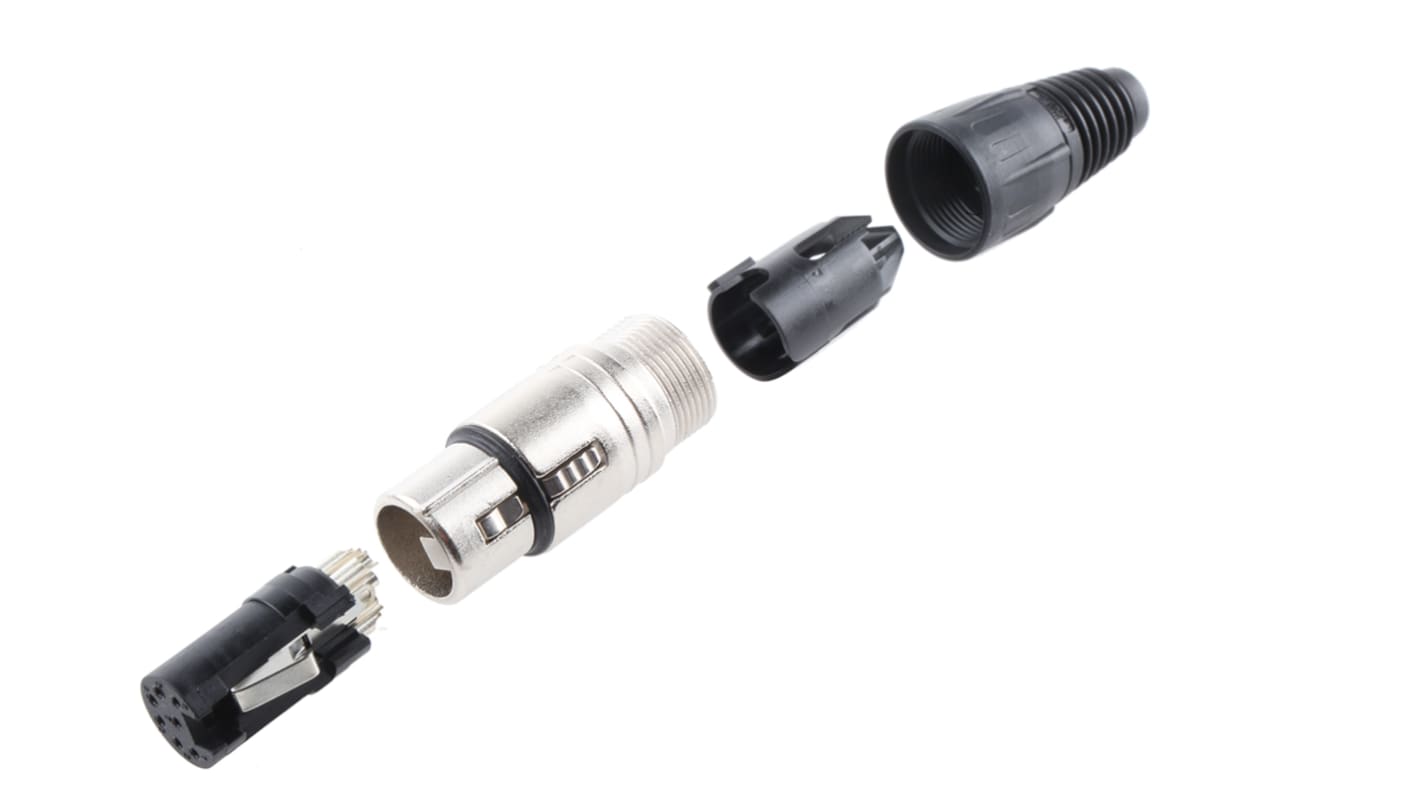 Neutrik 7芯卡侬头母座, 电缆安装, 50 V, 5A, 直向