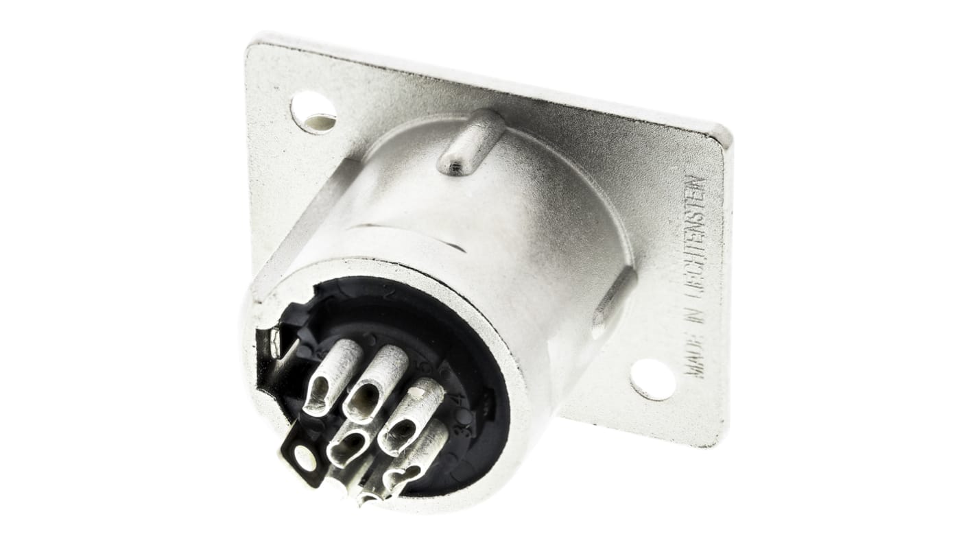 Neutrik 7芯卡侬头母座, 面板安装, 50 V, 5A, 直向