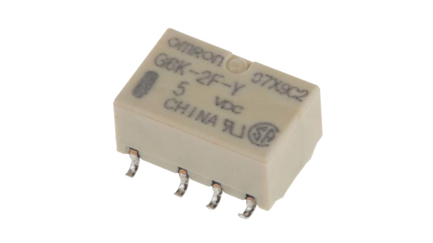 Omron 信号继电器, 5V 直流线圈, DPDT, 表面安装, 1A切换, G6K系列