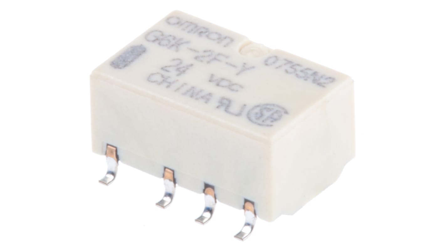 Omron 信号继电器, 24V 直流线圈, DPDT, 表面安装, 1A切换, G6K系列