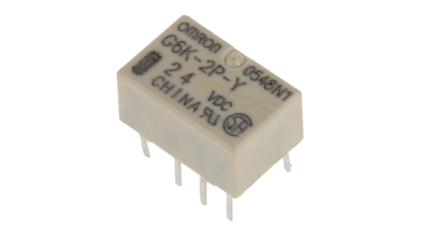オムロン シグナルリレー, 24V dc, DPDT, 基板実装, G6K-2P-Y オムロン シグナルリレー, 24V dc, DPDT, 基板実装, G6K-2P-Y