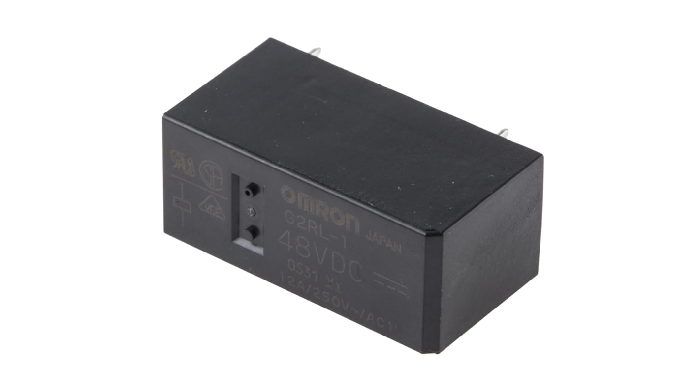 Omron G2RL Monostabiles Relais 48V dc Spule 1-poliger Wechsler Printrelais 12A 5,358 kΩ